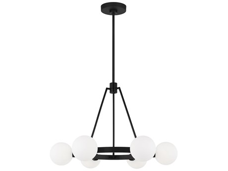 Visual Comfort Studio Clybourn 6-Light Midnight Black Globe Chandelier
