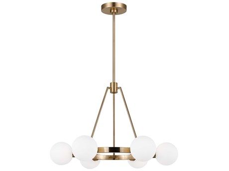 Visual Comfort Studio Clybourn 6-Light Satin Brass Globe Chandelier