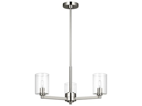 Visual Comfort Studio Fullton 3-Light Brushed Nickel Candelabra Cylinder Chandelier