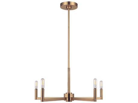 Visual Comfort Studio Fullton 5-Light Satin Brass Candelabra Chandelier