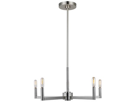 Visual Comfort Studio Fullton 5-Light Brushed Nickel Candelabra Chandelier
