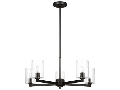 Visual Comfort Studio Fullton 5-Light Midnight Black Candelabra Cylinder Chandelier