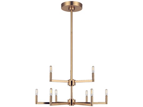 Visual Comfort Studio Fullton 9-Light Satin Brass Candelabra Chandelier