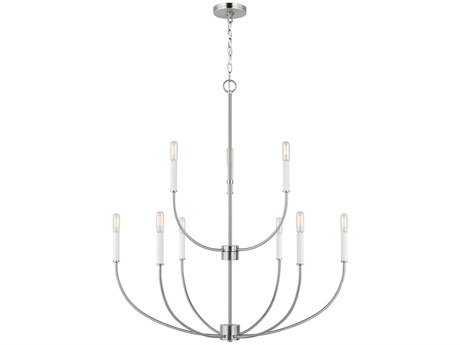 Visual Comfort Studio Greenwich 9-Light Brushed Nickel Candelabra Chandelier