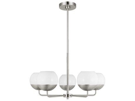 Visual Comfort Studio Alvin 5-Light Brushed Nickel Globe Chandelier
