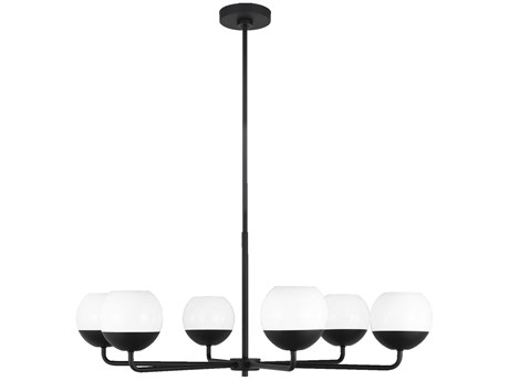 Visual Comfort Studio Alvin 6-Light Midnight Black Globe Chandelier