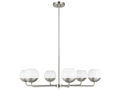 Visual Comfort Studio Alvin 6-Light Brushed Nickel Globe Chandelier