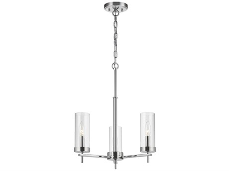 Visual Comfort Studio Zire 3-Light Chrome Candelabra Cylinder Chandelier