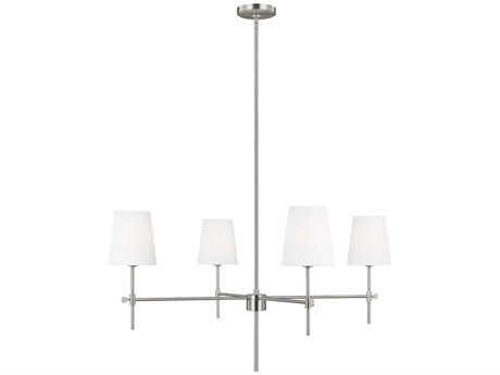 Visual Comfort Studio Baker 4-Light Brushed Nickel Chandelier