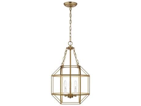 Visual Comfort Studio Morrison 3-Light Satin Brass Lantern Pendant