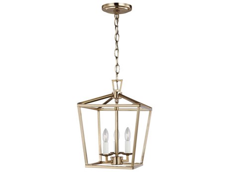 Visual Comfort Studio Dianna 3-Light Satin Brass Lantern Mini Pendant