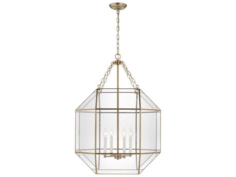 Visual Comfort Studio Morrison 4-Light Satin Brass Lantern Pendant