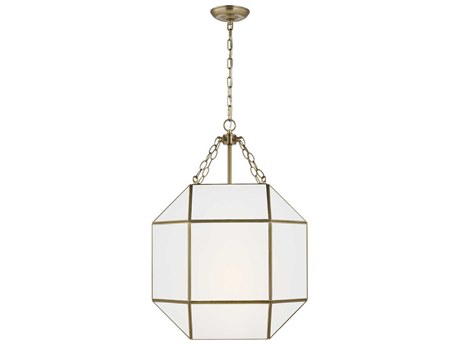 Visual Comfort Studio Morrison 3-Light Satin Brass Lantern Pendant