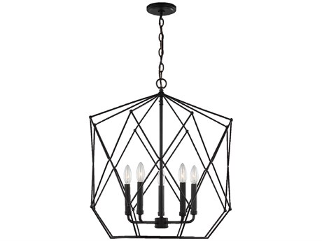 Visual Comfort Studio Zarra 5-Light Midnight Black Geometric Pendant