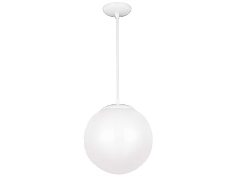 Visual Comfort Studio Leo 1-Light White Globe Pendant