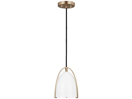 Visual Comfort Studio Norman 1-Light Satin Brass Mini Pendant