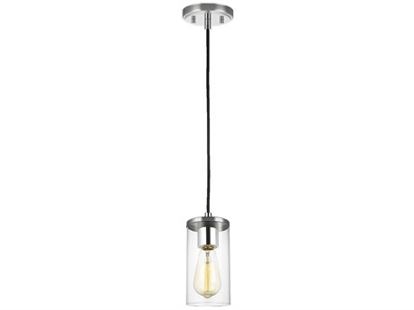 Visual Comfort Studio Zire 1-Light Chrome Cylinder Mini Pendant