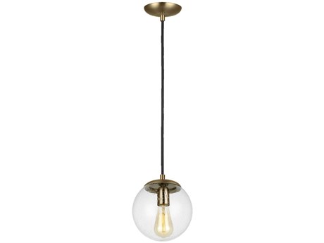 Visual Comfort Studio Leo 1-Light Satin Brass Globe Mini Pendant