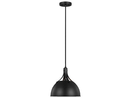 Visual Comfort Studio Rockland 1-Light Midnight Black Dome Mini Pendant