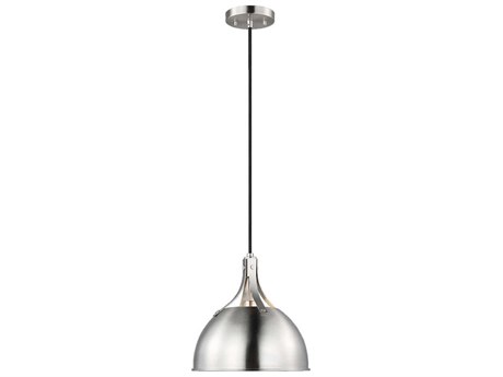 Visual Comfort Studio Rockland 1-Light Brushed Nickel Dome Mini Pendant