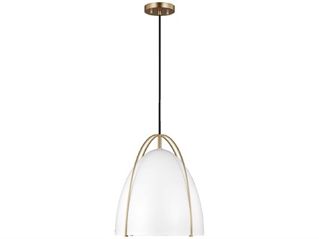 Visual Comfort Studio Norman 1-Light Satin Brass Pendant