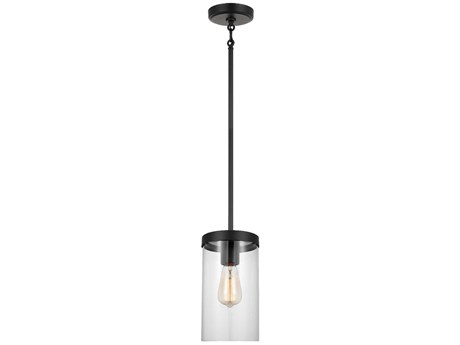 Visual Comfort Studio Zire 1-Light Midnight Black Cylinder Mini Pendant