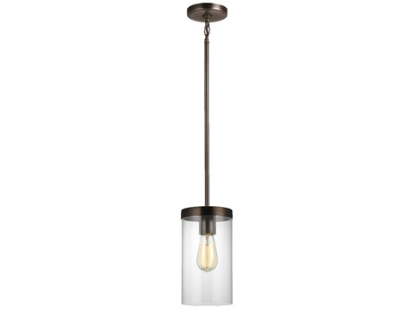 Visual Comfort Studio Zire 1-Light Brushed Oil Rubbed Bronze Cylinder Mini Pendant