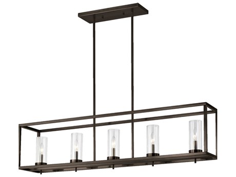 Visual Comfort Studio Zire 5-Light Brushed Oil Rubbed Bronze Cylinder Island Pendant