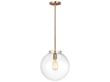 Visual Comfort Studio Kate 1-Light Satin Brass Globe Mini Pendant
