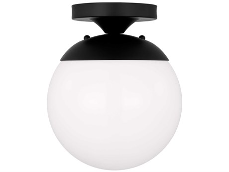 Visual Comfort Studio Leo 1-Light Midnight Black Globe Semi Flush Mount
