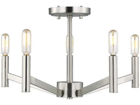 Visual Comfort Studio Vector 5-Light Brushed Nickel Semi Flush Mount