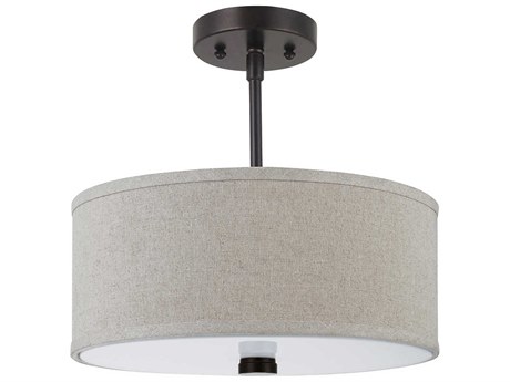 Visual Comfort Studio Dayna 2-Light Bronze Drum Semi Flush Mount