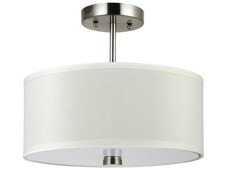 Visual Comfort Studio Dayna 2-Light Brushed Nickel Drum Semi Flush Mount