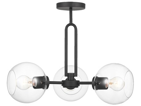 Visual Comfort Studio Codyn 3-Light Midnight Black Globe Semi Flush Mount