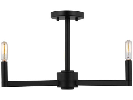 Visual Comfort Studio Fullton 3-Light Midnight Black Semi Flush Mount