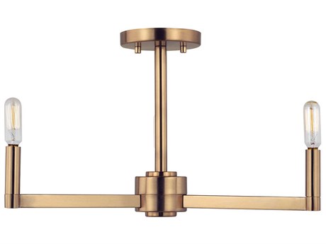 Visual Comfort Studio Fullton 3-Light Satin Brass Semi Flush Mount