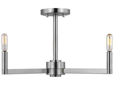 Visual Comfort Studio Fullton 3-Light Brushed Nickel Semi Flush Mount