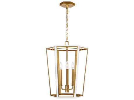 Visual Comfort Studio Curt 3-Light Matte White Lantern Chandelier