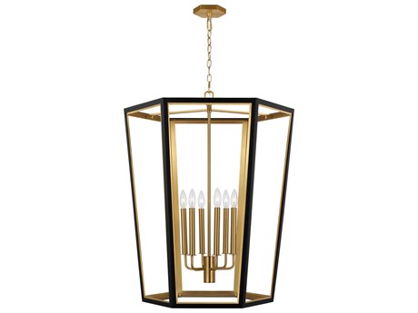 Visual Comfort Studio Curt 6-Light Midnight Black Lantern Chandelier