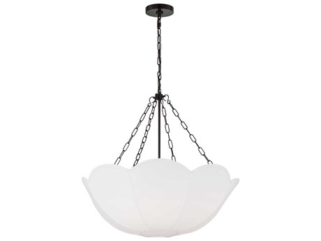 Visual Comfort Studio Stassi 3-Light Aged Iron Black Bowl Pendant
