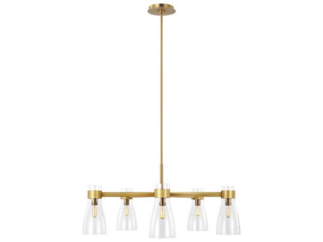 Visual Comfort Studio Moritz 5-Light Burnished Brass Chandelier