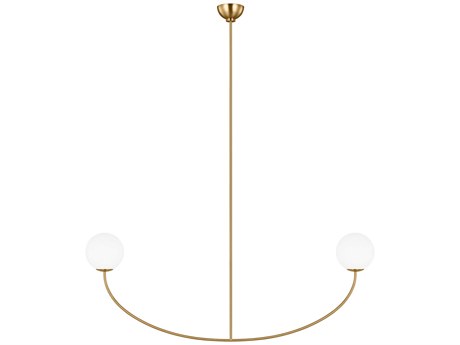 Visual Comfort Studio Galassia 2-Light Burnished Brass Globe Linear Island Pendant