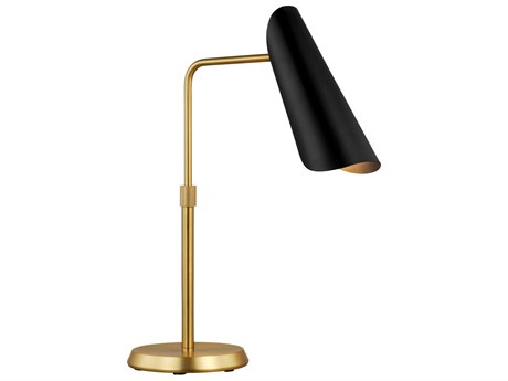 Visual Comfort Studio Tresa Midnight Black Burnished Brass Steel Desk Lamp