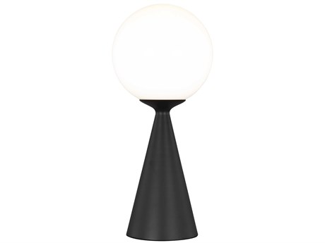 Visual Comfort Studio Galassia Midnight Black Milk White Glass Table Lamp