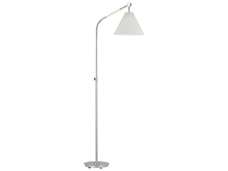 Visual Comfort Studio Remy Polished Nickel White Linen Fabric Floor Lamp