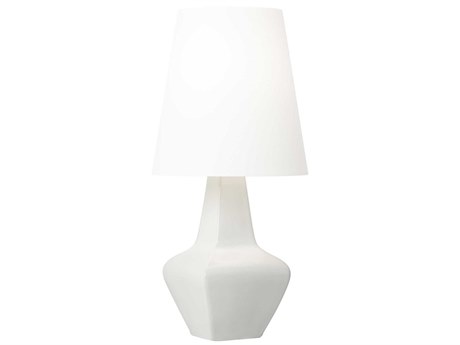 Visual Comfort Studio Diogo New White Linen Fabric Table Lamp
