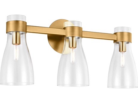 Visual Comfort Studio Moritz 3-Light Burnished Brass Vanity Light