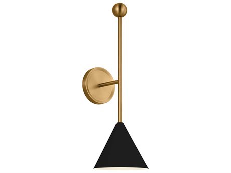 Visual Comfort Studio Cosmo 1-Light Midnight Black Burnished Brass Wall Sconce