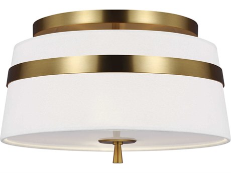 Visual Comfort Studio Cordtlandt 3-Light Burnished Brass Drum Flush Mount