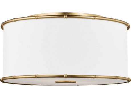 Visual Comfort Studio Aldric 2-Light Gild Gold Drum Flush Mount